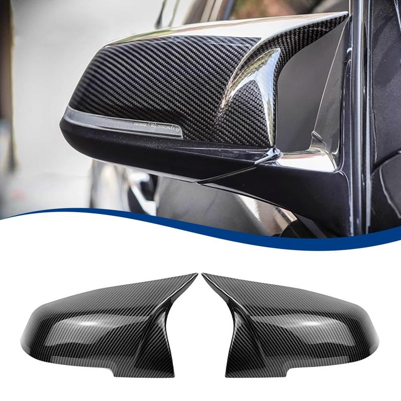 XPHAZZ Rear Mirror Caps Carbon Fiber Pattern Compatible with 3-Series F30 F31 F34 / 4-Series F32 F33 F36 / 2-Series F22 F23 / 1-Series F20 X1 E84 M2 F87 2PCS-Set - Image 1